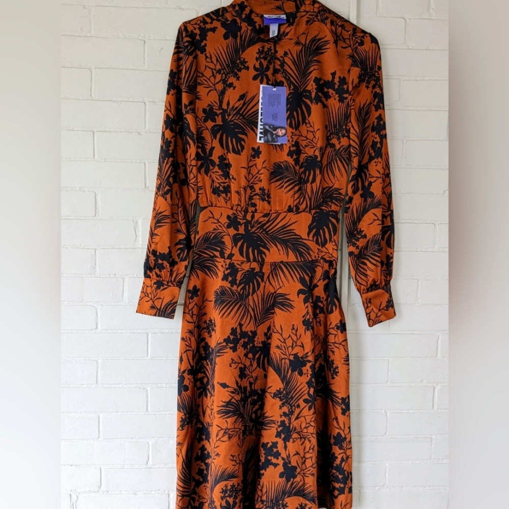 Satin floral dress